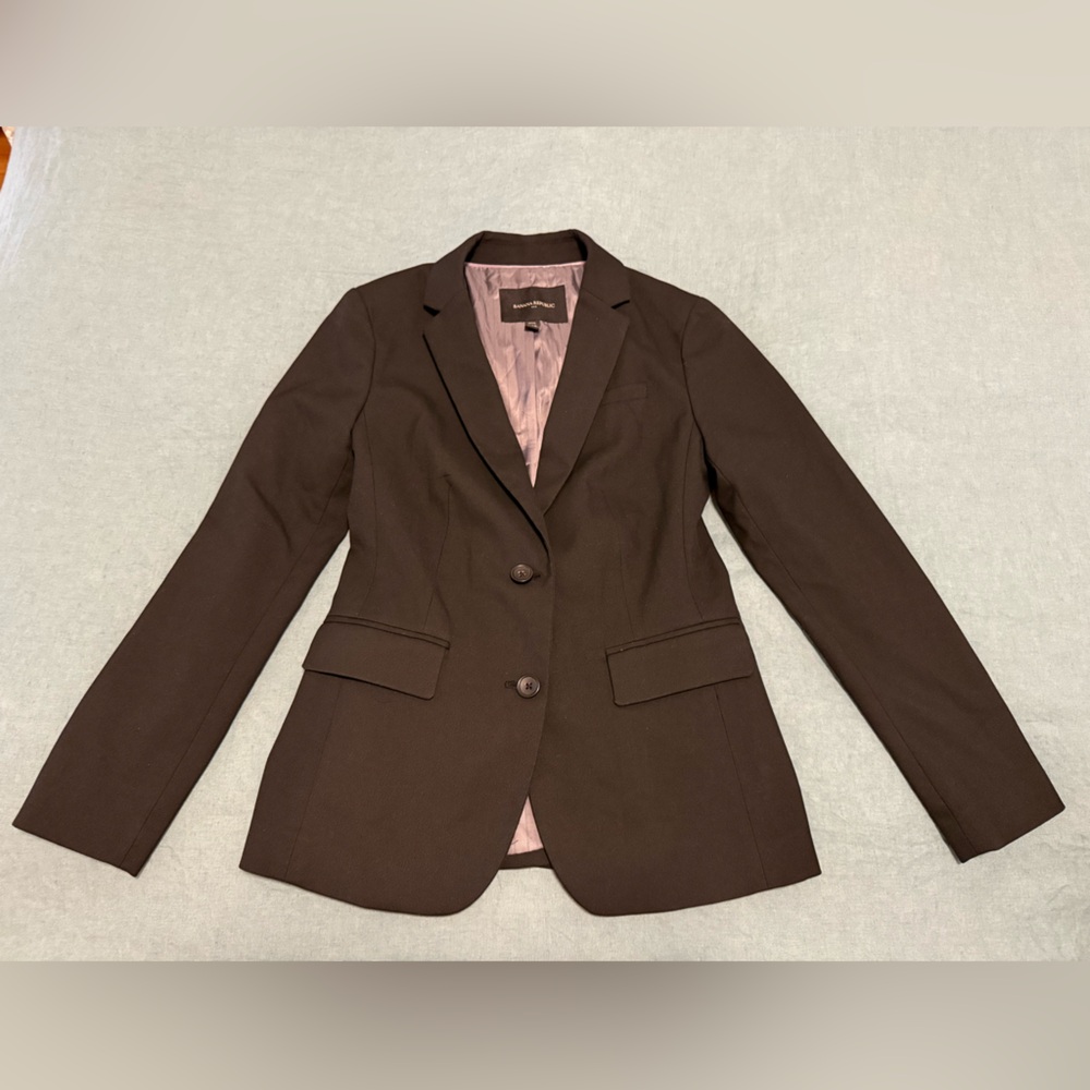 Banana Republic Black Blazer Classic Tailored Suit Jacket
